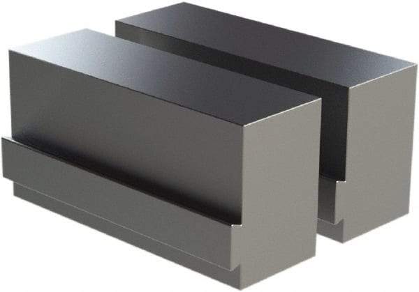 CarveSmart - 2" Wide x 3" High x 2" Thick, Flat/No Step Vise Jaw - Soft, Aluminum, Fixed Jaw, Compatible with 6" Vises - Americas Industrial Supply