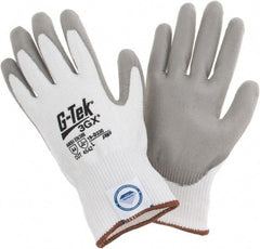 PIP - Size L, ANSI Cut Lvl A4, Cut Resistant Gloves - Palm & Fingers Coated, White/Gray - Americas Industrial Supply