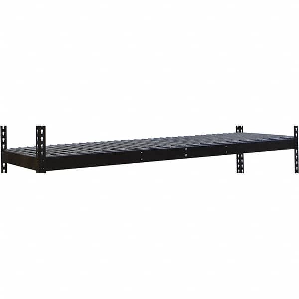Hallowell - 48" Wide, Open Shelving Accessory/Component - Steel, 18" Deep, Use with Black Rivetwell Double Rivet Boltless Shelving - Americas Industrial Supply