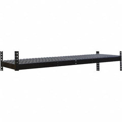 Hallowell - 96" Wide, Open Shelving Accessory/Component - Steel, 36" Deep, Use with Black Rivetwell Double Rivet Boltless Shelving - Americas Industrial Supply