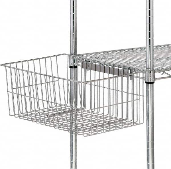Quantum Storage - 18.87" Wide, Open Shelving Accessory/Component - Chrome, Chrome Finish, 11-1/4" Long, Use with Wire Shelving Units - Americas Industrial Supply