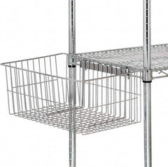 Quantum Storage - 18.87" Wide, Open Shelving Accessory/Component - Chrome, Chrome Finish, 11-1/4" Long, Use with Wire Shelving Units - Americas Industrial Supply