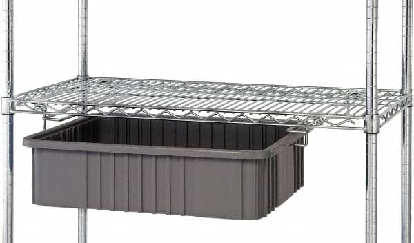 Quantum Storage - 2" Wide, Open Shelving Accessory/Component - Chrome, Chrome Finish, 24" Long, Use with Wire Shelving Units - Americas Industrial Supply