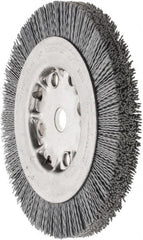 Weiler - 6" OD, 5/8" Arbor Hole, Crimped Nylon Wheel Brush - 5/8" Face Width, 7/8" Trim Length, 0.035" Filament Diam, 4,500 RPM - Americas Industrial Supply