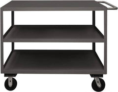 Durham - 3,600 Lb Capacity, 30" Wide x 60" Long x 39-1/16" High Service Cart - 3 Shelf, Steel, 2 Rigid/2 Swivel Casters - Americas Industrial Supply