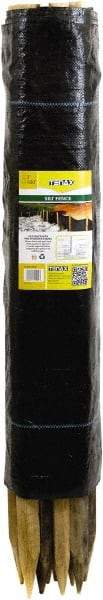 Tenax - 100' Long" x 36" High Silt Fence - Black Woven Polypropylene, For Erosion Control - Americas Industrial Supply