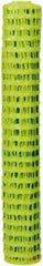 Tenax - 50' Long x 4' High, Fluorescent Yellow Green Temporary Warning Barrier Fence - 2" x 2" Mesh - Americas Industrial Supply