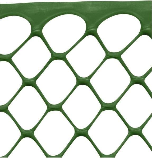 Tenax - 50' Long x 4' High, Green Temporary Warning Barrier Fence - 1-1/2" x 1-1/2" Mesh - Americas Industrial Supply