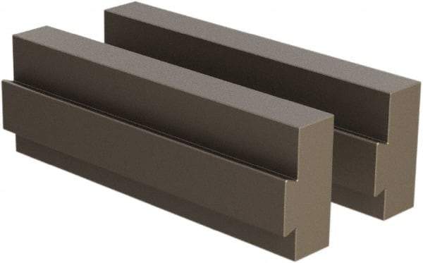 CarveSmart - 3/4" Wide x 2" High x 3/4" Thick, Flat/No Step Vise Jaw - Soft, Steel, Fixed Jaw, Compatible with 6" Vises - Americas Industrial Supply