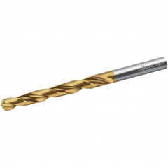 Walter-Titex - 15mm 118° High Speed Steel Jobber Drill - TiN Finish, Right Hand Cut, Spiral Flute, Straight Shank, 169mm OAL, N Point - Americas Industrial Supply