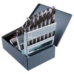 ‎1/16-1/2 RHS / RHC HSS 135 Degree Split Point NAS907 Type C Heavy Duty Screw Machine Length Drill Set - Bright