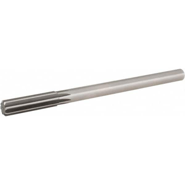 Hertel - 0.482" High Speed Steel 6 Flute Chucking Reamer - Straight Flute, 0.4355" Straight Shank, 2" Flute Length, 8" OAL - Americas Industrial Supply