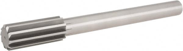 Hertel - 2" High Speed Steel 12 Flute Chucking Reamer - Straight Flute, 1-1/2" Straight Shank, 4" Flute Length, 14" OAL - Americas Industrial Supply