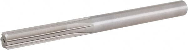 Hertel - 1/2" High Speed Steel 6 Flute Chucking Reamer - Straight Flute, Straight Shank, 2" Flute Length, 5-7/8" OAL - Americas Industrial Supply