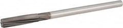 Hertel - 1/2" High Speed Steel 6 Flute Chucking Reamer - Spiral Flute, 0.4355" Straight Shank, 2" Flute Length, 8" OAL - Americas Industrial Supply