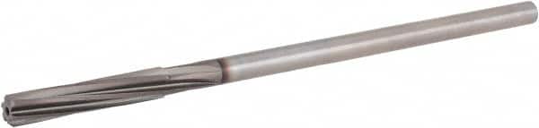 Hertel - Letter E High Speed Steel 6 Flute Chucking Reamer - Spiral Flute, 0.2405" Straight Shank, 1-1/2" Flute Length, 6" OAL - Americas Industrial Supply