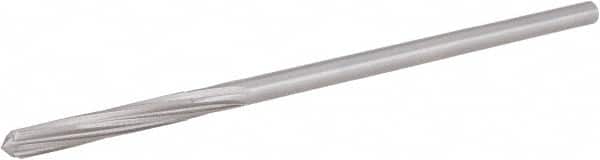 Hertel - 13/64" High Speed Steel 6 Flute Chucking Reamer - Spiral Flute, 0.1945" Straight Shank, 1-1/4" Flute Length, 5" OAL - Americas Industrial Supply