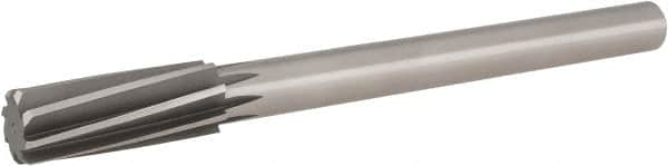 Hertel - 1-3/8" High Speed Steel 10 Flute Chucking Reamer - Spiral Flute, 1" Straight Shank, 3-1/4" Flute Length, 12" OAL - Americas Industrial Supply