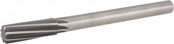 Hertel - 21/32" High Speed Steel 8 Flute Chucking Reamer - Spiral Flute, 9/16" Straight Shank, 2-1/4" Flute Length, 9" OAL - Americas Industrial Supply