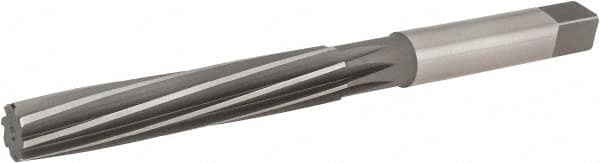 Hertel - 17/32" Diam, Straight Shank, 3.13" Flute, Hand Reamer - Spiral Flute, 6-1/4" OAL, Left Hand Spiral, Right Hand Cut, 8 Flutes, High Speed Steel - Americas Industrial Supply