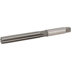 Hertel - 23/32" Diam, Straight Shank, 4-1/16" Flute, Hand Reamer - Straight Flute, 8-1/8" OAL, Right Hand Cut, 8 Flutes, High Speed Steel - Americas Industrial Supply