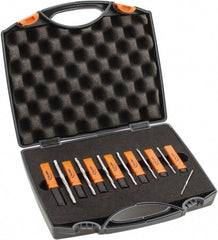 Hertel - #7/0 to #0 Pin, 0.0666 to 0.1638" Diam, 0.0497 to 0.1287" Small End, Straight Shank, Taper Pin Reamer Set - Americas Industrial Supply