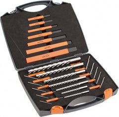 Hertel - #7/0 to #0 Pin, 0.0666 to 0.1638" Diam, 0.0497 to 0.1287" Small End, Straight Shank, Taper Pin Reamer Set - Americas Industrial Supply