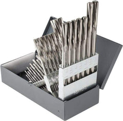 Hertel - 1/16" to 1/2", Chucking Reamer Set - Spiral Flute, Right Hand Cut, 29 Pieces - Americas Industrial Supply
