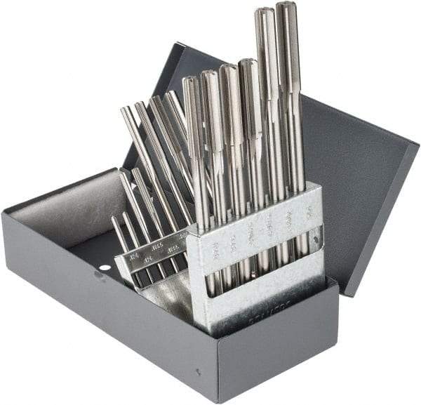 Hertel - 0.124" to 0.501", Chucking Reamer Set - Straight Flute, Right Hand Cut, 14 Pieces - Americas Industrial Supply