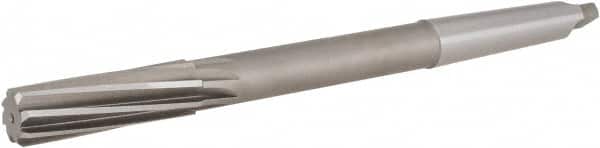 Hertel - 5/8" High Speed Steel 8 Flute Chucking Reamer - Spiral Flute, 1MT Morse Taper Shank, 2-1/4" Flute Length, 9" OAL - Americas Industrial Supply