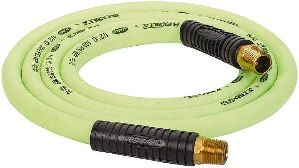 Legacy - 1/2" ID x 0.74" OD 8' Long Lead-In Whip Hose - FNPT x MNPT Swivel Ends, 300 Working psi, 140°, 1/2" Fitting, Green - Americas Industrial Supply