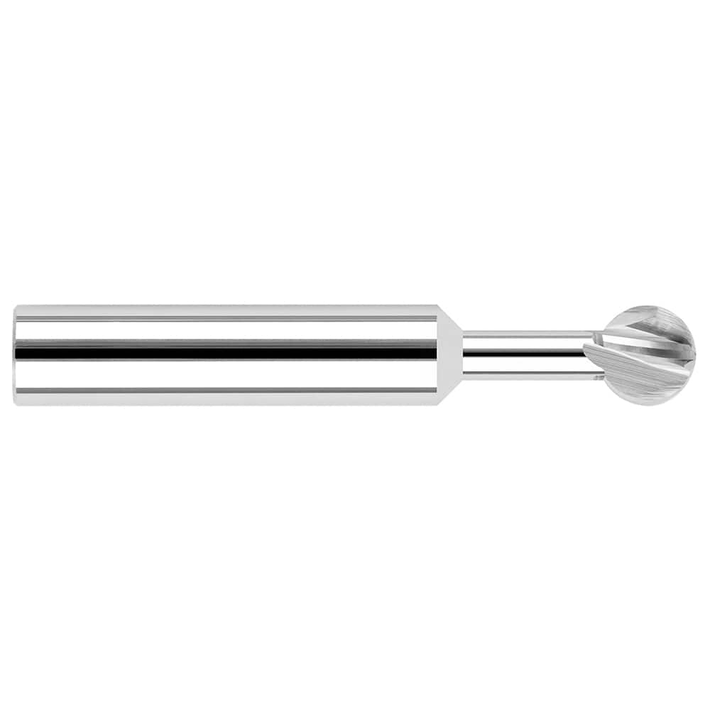 Undercutting End Mills; Mill Diameter (Inch): 3/16; Overall Length (Inch): 2; Radius: 0.0938; Flute Direction: Right Hand; Cutting Direction: Right Hand; Variable Helix: No; Variable Index: No; Neck Length (Decimal Inch): 0.1875; Shank Diameter (Inch): 3/
