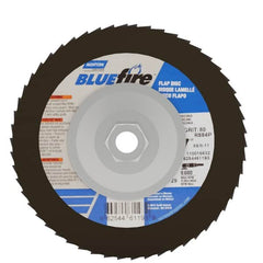 Norton - 80 Grit, 7" Disc Diam, 5/8-11 Center Hole, Type 29 Zirconia Alumina Flap Disc - 8,600 Max RPM, Cloth Backing, Arbor Attaching System, Coated - Americas Industrial Supply