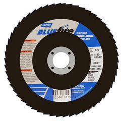 Norton - 40 Grit, 7" Disc Diam, 7/8" Center Hole, Type 29 Zirconia Alumina Flap Disc - 8,600 Max RPM, Cloth Backing, Arbor Attaching System, Coated - Americas Industrial Supply
