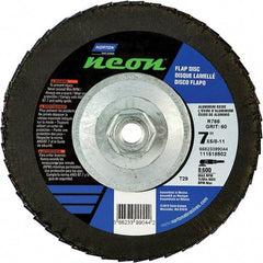 Norton - 36 Grit, 7" Disc Diam, 5/8-11 Center Hole, Type 29 Ceramic Alumina Flap Disc - 8,600 Max RPM, Polyester Backing, Arbor Attaching System, Coated - Americas Industrial Supply