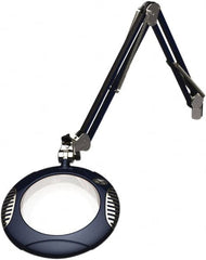 O.C. White - 43 Inch, Spring Suspension, Clamp on, LED, Spectre Blue, Magnifying Task Light - 8 Watt, 7.5 and 15 Volt, 2x Magnification, 5-1/4 Inch Wide, 7-1/2 Inch Long - Americas Industrial Supply