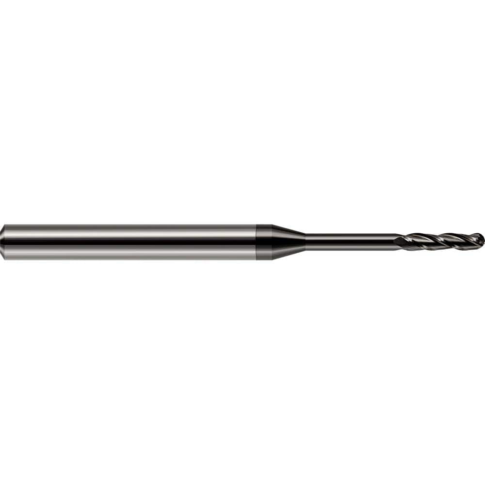 Harvey Tool - 0.025" Diam, 1/8" LOC, 3 Flute Solid Carbide Ball End Mill - Exact Industrial Supply