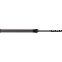 Harvey Tool - Ball End Mills; Mill Diameter (Inch): 1/16 ; Mill Diameter (Decimal Inch): 0.0620 ; Number of Flutes: 3 ; Length of Cut (Inch): 1/2 ; Length of Cut (Decimal Inch): 0.5000 ; Material: Solid Carbide - Exact Industrial Supply