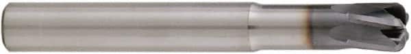 Niagara Cutter - 3/8", 5 Flute, Single End, Solid Carbide, 0.08" Corner Radius End Mill - 3" OAL, 20° Helix, Right Hand Flute, 3/8" LOC, Right Hand Cut, 1-1/8" Extended Reach - Americas Industrial Supply