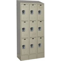Hallowell - 9 Door, 3 Tier, Ready-Built Wardrobe & Box Lockers - Americas Industrial Supply