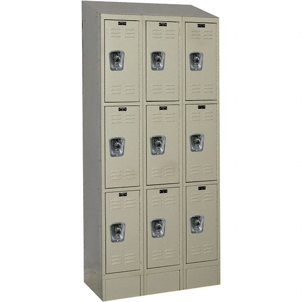 Hallowell - 9 Door, 3 Tier, Ready-Built Wardrobe & Box Lockers - Americas Industrial Supply