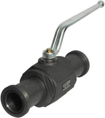 HYDAC - 1-1/4" Pipe, Full Port, Carbon Steel Full Port Ball Valve - Inline - Two Way Flow, SAE x SAE Ends, Offset Handle, 6,000 WOG - Americas Industrial Supply
