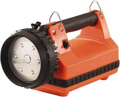 Streamlight - White LED Bulb, 615 Lumens, Spotlight/Lantern Flashlight - Orange Plastic Body, 1 6V Battery Included - Americas Industrial Supply