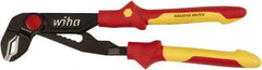 Wiha - 10" OAL, 2" Max Capacity, Water Pump Tongue & Groove Pliers - Straight Straight, Soft Grip Handles - Americas Industrial Supply