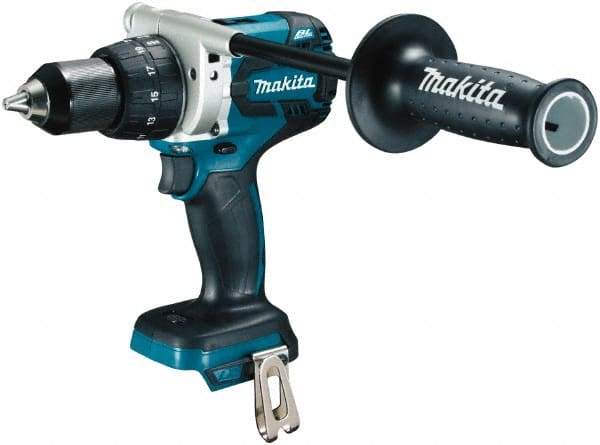 Makita - 18 Volt 1/2" Chuck Pistol Grip Handle Cordless Drill - 0-400 & 0-1500 RPM, Keyless Chuck, Reversible, Lithium-Ion Batteries Not Included - Americas Industrial Supply