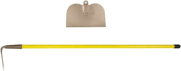 Ampco - 4-1/2" High x 6" Wide Square Aluminum Hoe - 55" Long Fiberglass Straight Handle - Americas Industrial Supply