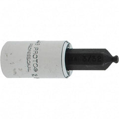 Proto - 1/4" Drive, 3/32" Hex Bit Socket - 1-1/2" OAL, 1.047" Bit Length, Ball End - Americas Industrial Supply