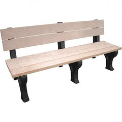 Vestil - 6' Long x 26-1/4" Wide, Recycled Plastic Bench Seat - Americas Industrial Supply