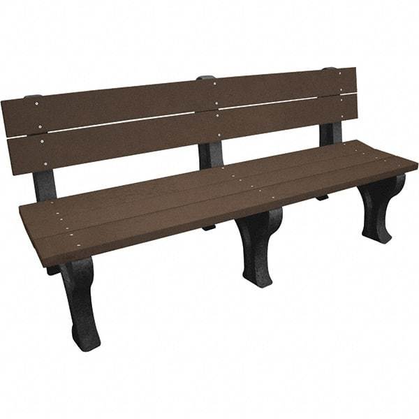 Vestil - 6' Long x 26-1/4" Wide, Recycled Plastic Bench Seat - Americas Industrial Supply