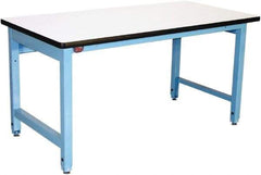 Proline - No Drawers, Work Bench - 5,000 Lb Capacity, Static Dissipative Top, Light Blue, 36" Wide x 30" High x 72" Long - Americas Industrial Supply